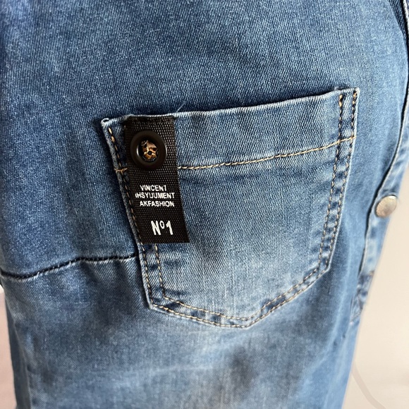 Fancy jeans dress with Swarovski stones , very comfortable material. - Picture 2 of 8